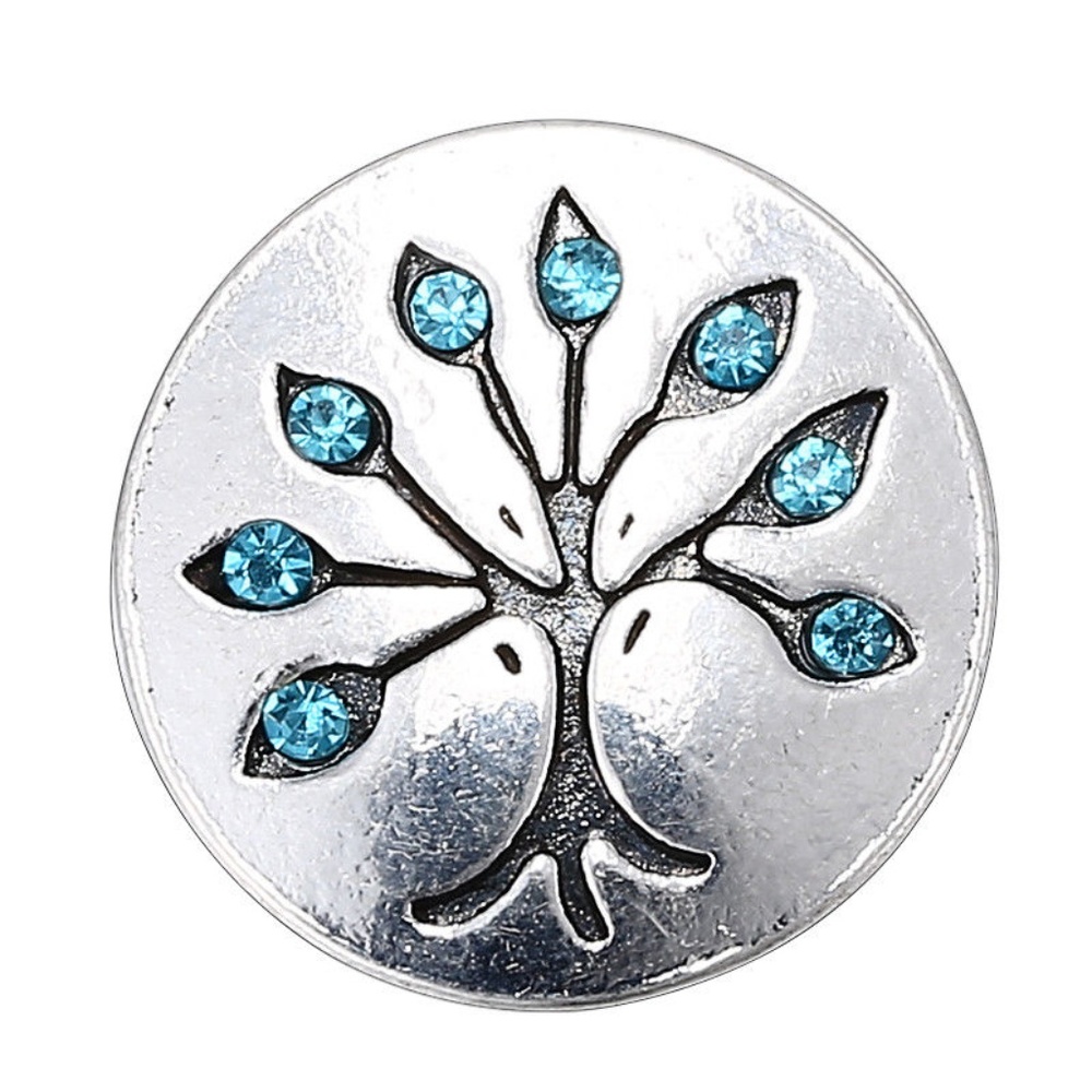Blue Crystal Tree of life Snap for snap jewelry